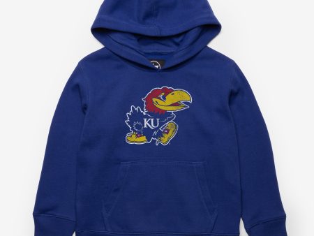 KANSAS JAYHAWKS DISTRESSED IMPRINT  47 HEADLINE HOOD KIDS For Discount