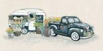 BAKE122 - Vintage Flower Truck and Trailer - 18x9 Online