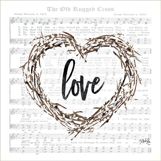 MAZ5340 - Old Rugged Heart Love Wreath - 12x12 Online Sale